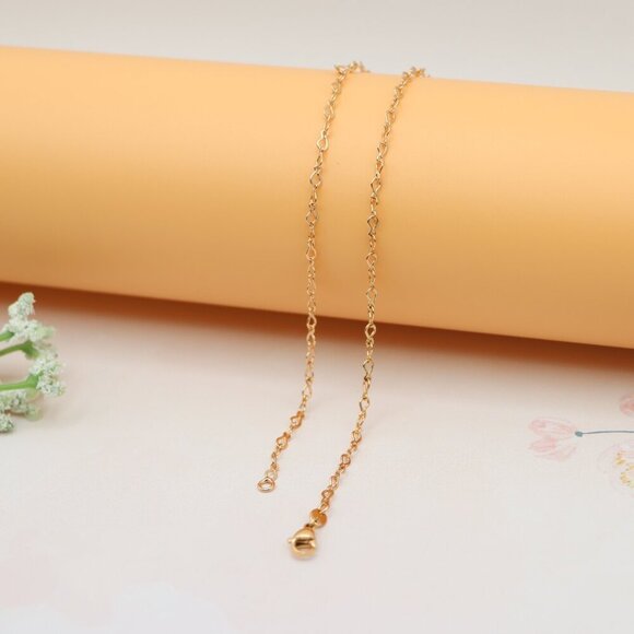 "Elegant Rose Gold Twisted Link Chain Necklace for Minimal Styling , XPNL0173 - Picture 10 of 12